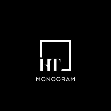 Letter HT simple square logo design ideas