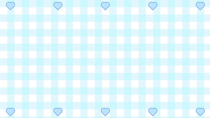 cute blue gingham, plaid, checkered pattern with heart background, perfect for wallpaper, backdrop, postcard, background