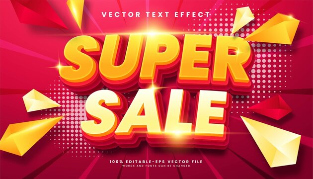 Super sale 3d editable text effect, suitable for promotion product.
