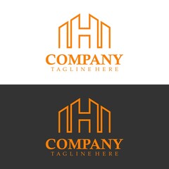 letter H city logo, logo for real estate or construction company logo