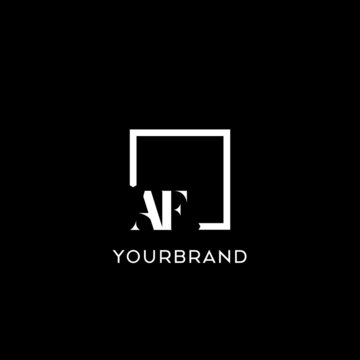 Letter AF simple square logo design ideas