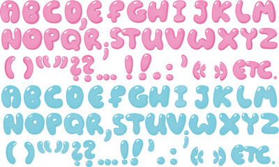 Alphabet graffiti pastel bébé bleu et rose