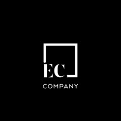 Letter EC simple square logo design ideas - obrazy, fototapety, plakaty