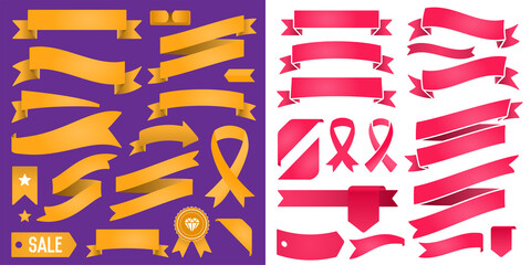 Big Set of Ribbons and Labels in Vector Retro and Vintage for All Purposes