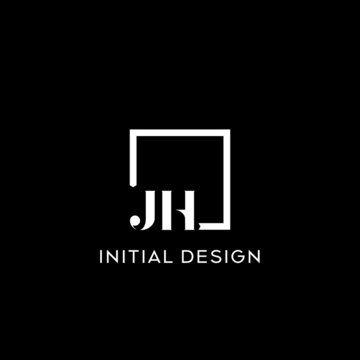 Letter JH simple square logo design ideas