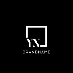 Letter YN simple square logo design ideas