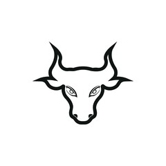 Bull head logo vector icon