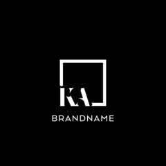 Letter KA simple square logo design ideas - obrazy, fototapety, plakaty