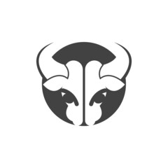 Bull head logo vector icon