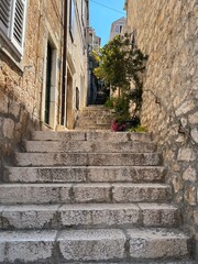 Old alley in Hvar Town, Croatia