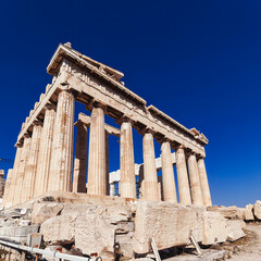 Parthenon on Acropolis of Athens was one of the seven wonders of the world in antiquity, a work of...