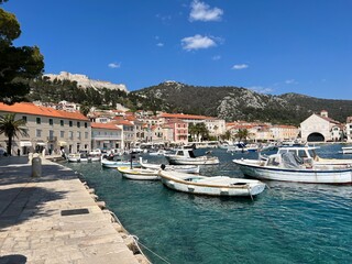 Fototapeta na wymiar Harbour in Hvar Town, Croatia