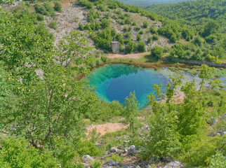 Source of the river Cetina near Sinj in Croatia