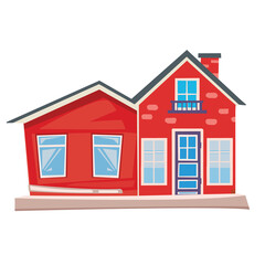 Minimalist old red house flat design