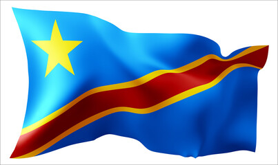 The flag of the Democratic Republic of the Congo.