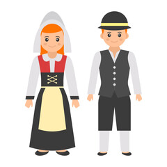 German couple standing together Concept, Lederhosen Bavarian vector color icon design, World Indigenous Peoples symbol, characters in casual clothes Sign, traditional dress stock illustration
