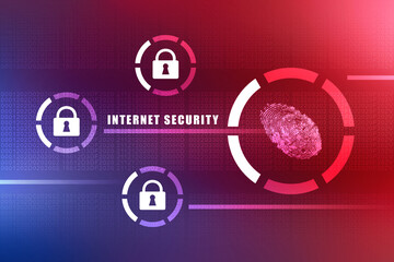 Fingerprint Scanning Technology Concept 2d Illustration
