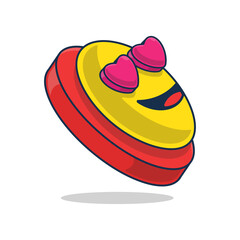 3d emoticon cartoon vector illustration design Falling in love