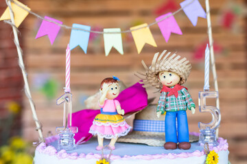 June Party Birthday on rustic background