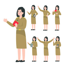 Fototapeta premium Thai teacher character design presenting concept
