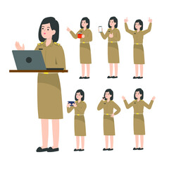 Obraz premium Thai teacher character design presenting concept