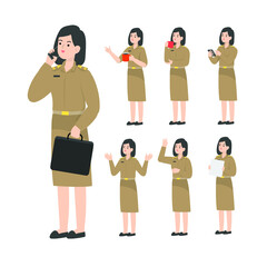 Obraz premium Thai teacher character design presenting concept