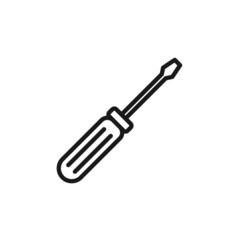 Screwdriver line art. Equipment or Settings icon. illustration.