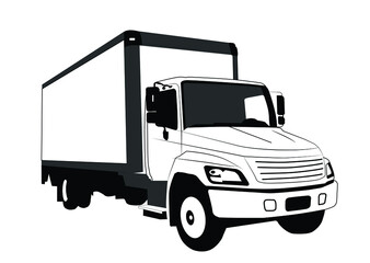 truck isolated on white background, Vector truck outline template isolated on white. Available EPS-10 separated by groups and layers for easy edit.