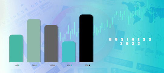 Fototapeta premium 2d rendering Stock market online business concept. business Graph 