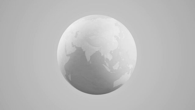 Clean white earth globe, rough detailed texture world map design with Asia continent view 3D. Elements of this image furnished by NASA