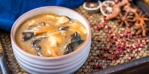 A bowl of Henan specialty snack Zhengzhou cuisine Hu spicy soup