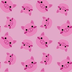 Kids seamless cartoon pigs pattern for fabrics and packaging and gifts and cards and linens and wrapping paper