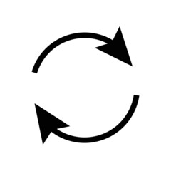 Recycle or rotation arrow icon. on white background