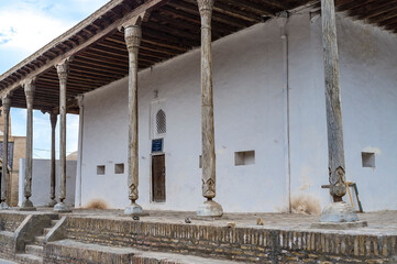 Fototapeta na wymiar Facade of Ak Mosque in Khiva, Uzbekistan, Central; Asia