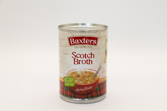 Irvine, Scotland, UK - may 18, 2022: A Can of Baxters Scotch Broth Part of the Audrey Baxter Range of Soups.