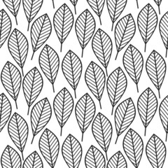 Leaf vector seamless pattern. Geometric leaves background. Graphic abstract floral illustration. Wallpaper, backdrop, fabric, textile, clothes print, wrapping paper or package design.