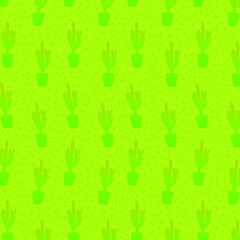 Fototapeta na wymiar Green vector pattern with cactus.