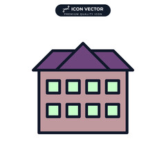 school icon symbol template for graphic and web design collection logo vector illustration