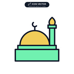 mosque icon symbol template for graphic and web design collection logo vector illustration