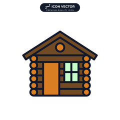 Log Cabin icon symbol template for graphic and web design collection logo vector illustration