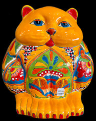 Mexican pottery, a colorful cat