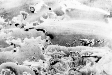 Abstract sky landscape watercolor hand drawn illustration. Black and white watercolor landscape. Minimalist hand drawn illustration card background poster banner. Hand drawn watercolor black and white