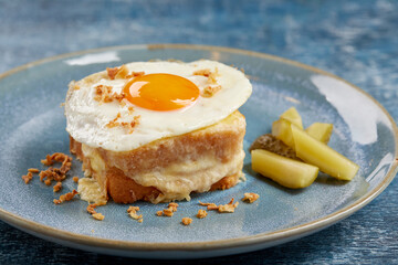 breakfast with fried egg and cheese