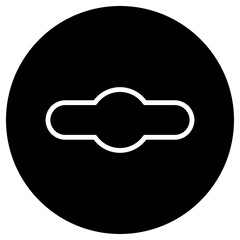 Keyhole icon vector. Flat design. White icon on black circle. White background.ai