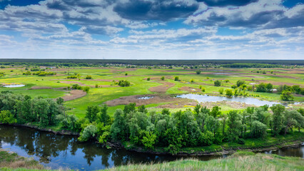 Seversky Donets River, beautiful landscape, nature.