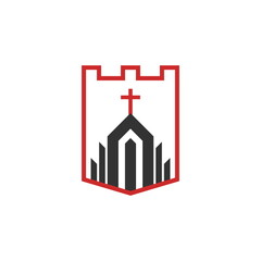 Christian illustration. Christian church, defense of the faith.