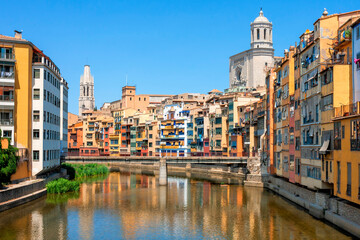 Fototapeta na wymiar Historical jewish quarter in Girona, Spain, Catalonia.