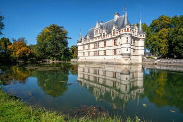Fototapeta premium The chateau de Azay-le-Rideau, France. This castle is located in the Loire Valley.