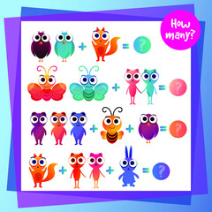 Fototapeta premium Cartoon Illustration for kids. Children's riddles. Educational game.