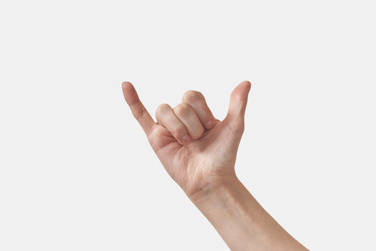 Alphabet finger spelling female hand.